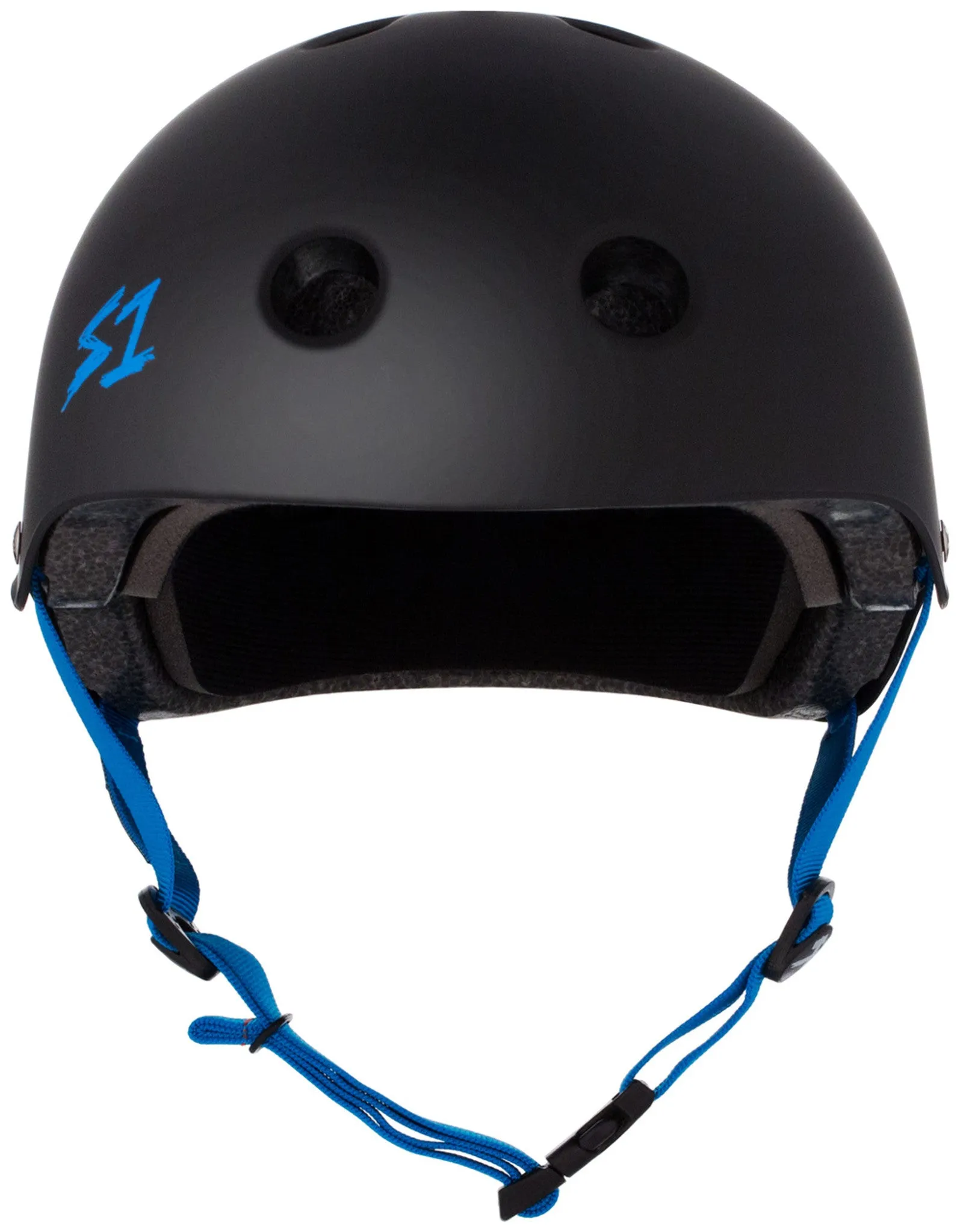 S-One Lifer Helmet - Black Matte with Cyan Straps