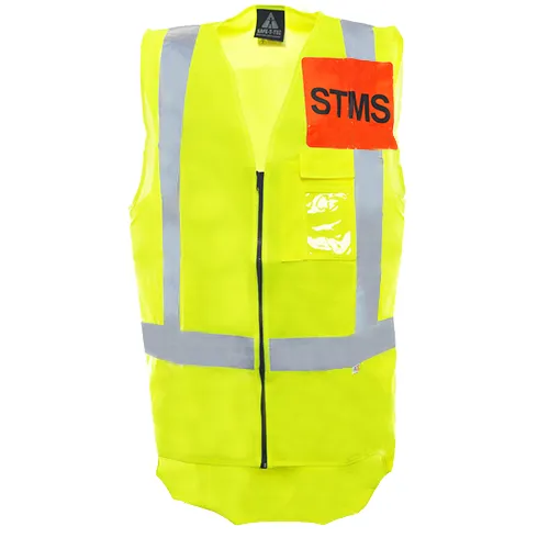 Safe-t-tec Hi-vis Yellow D/n Zipped Vest - Ttmc Stms