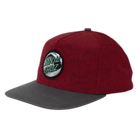 Santa Cruz Skateboards Hat Wave Dot Snapback Mid Heather/Burgundy Grey