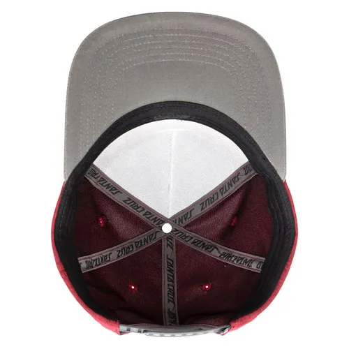 Santa Cruz Skateboards Hat Wave Dot Snapback Mid Heather/Burgundy Grey