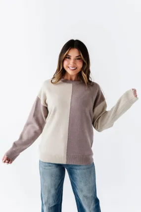 Senna Colorblock Sweater in Mocha