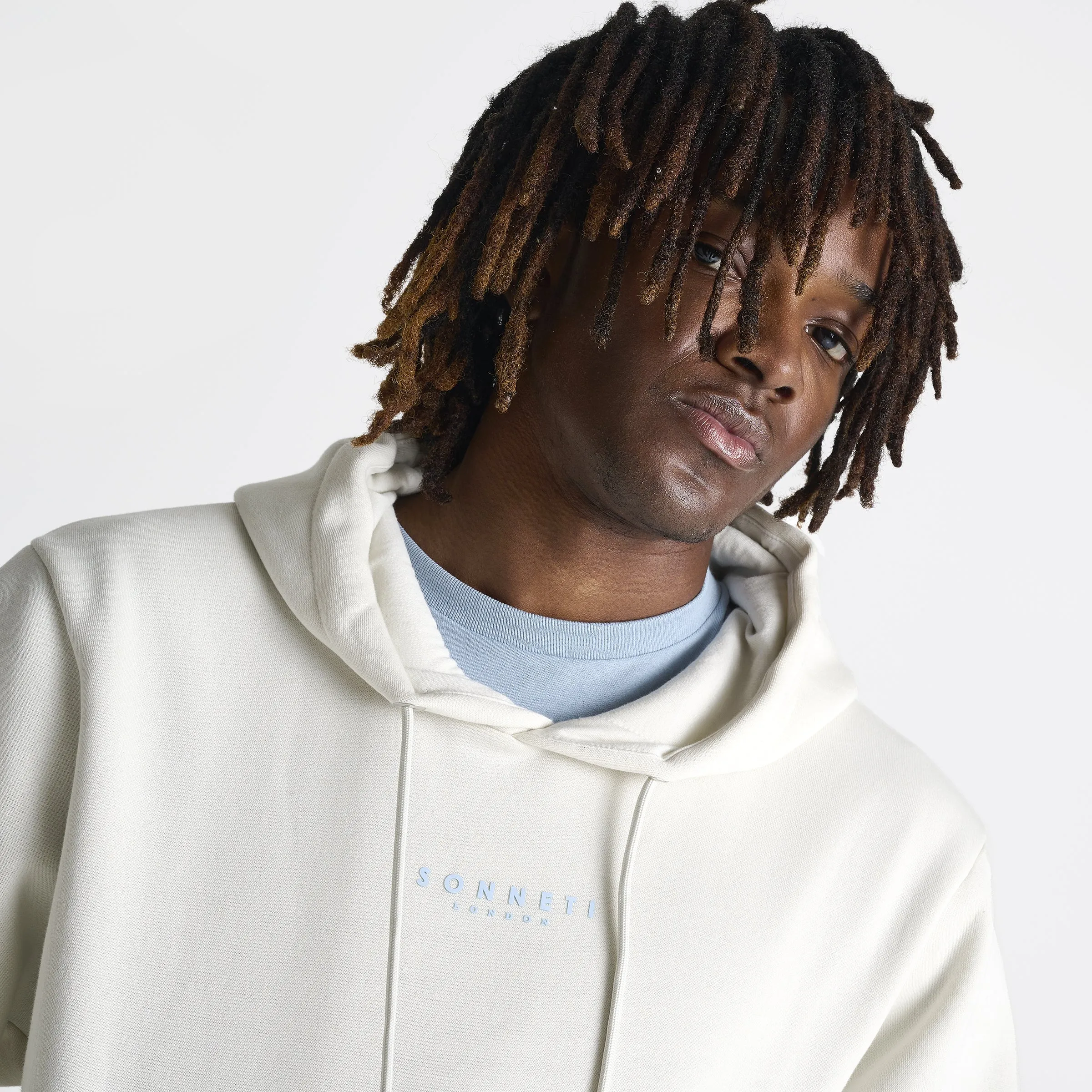 Sonneti London Fleece Pullover Hoodie / White Onyx