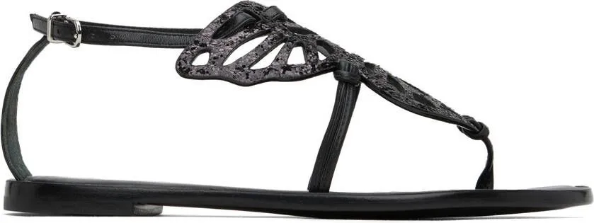 Sophia Webster Black Butterfly Flat Sandals