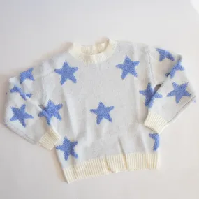 Star Sweater | White + Blue