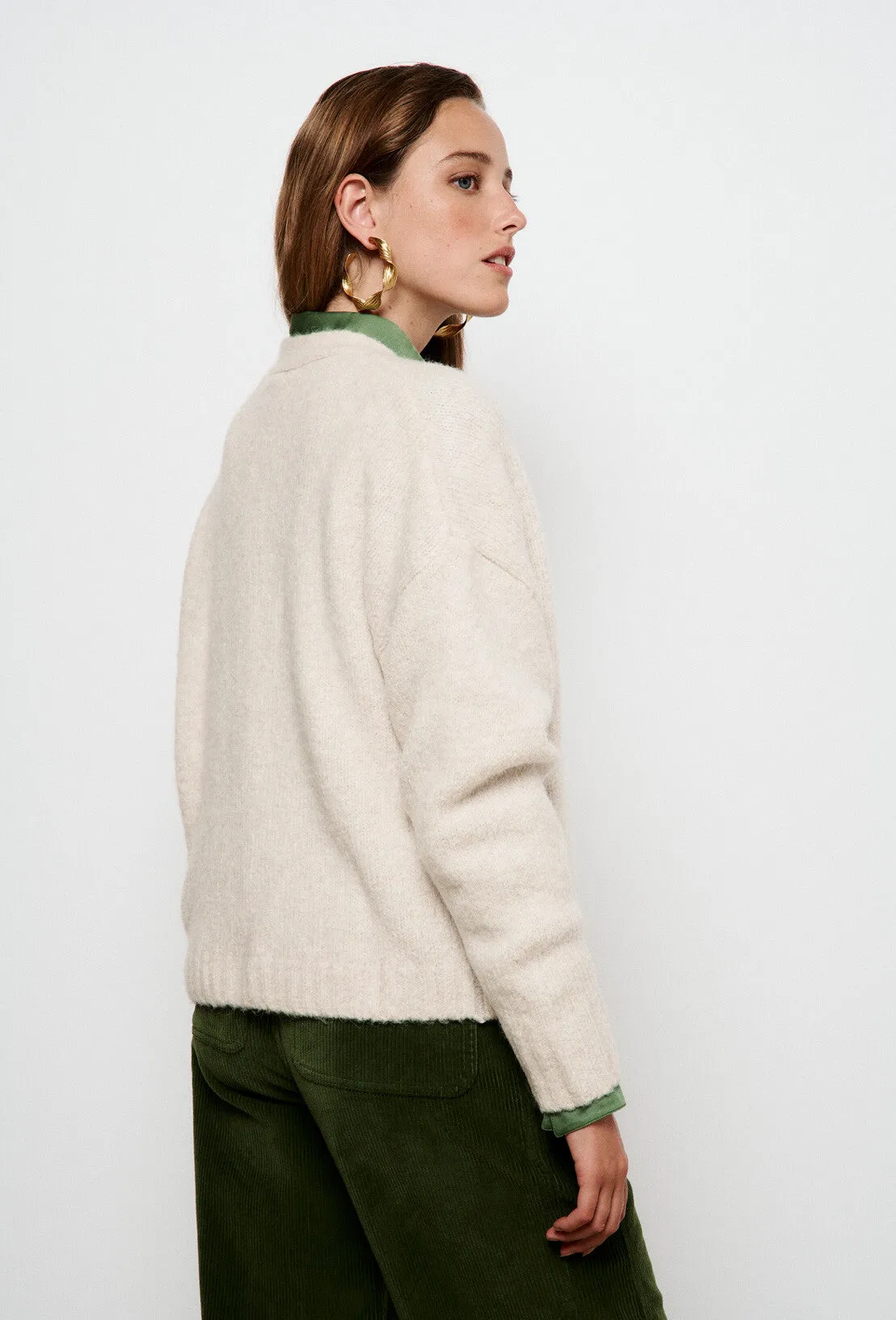 Stella Forest MONIQUE V- NECK LOOSE CARDIGAN