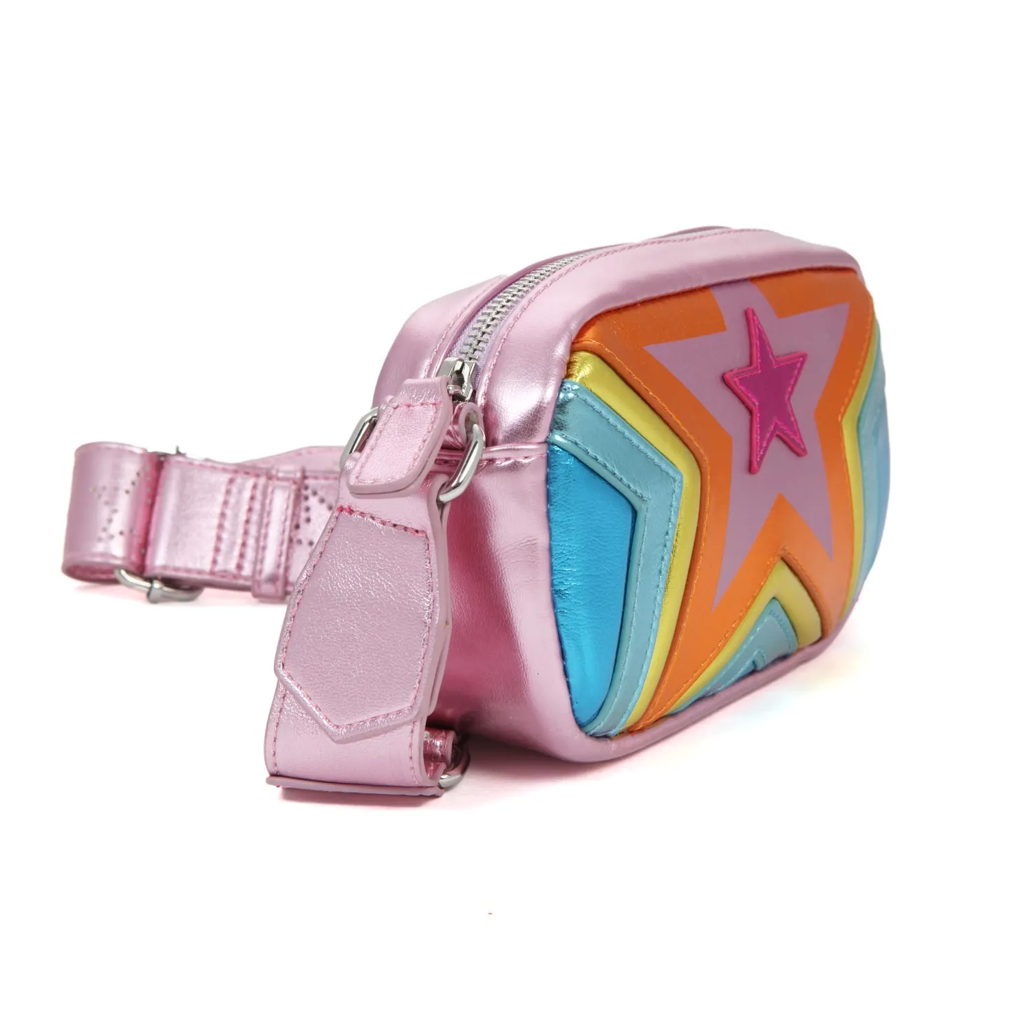 Stella Mccartney Pink And Multicolor Metallic Shoulder Bag