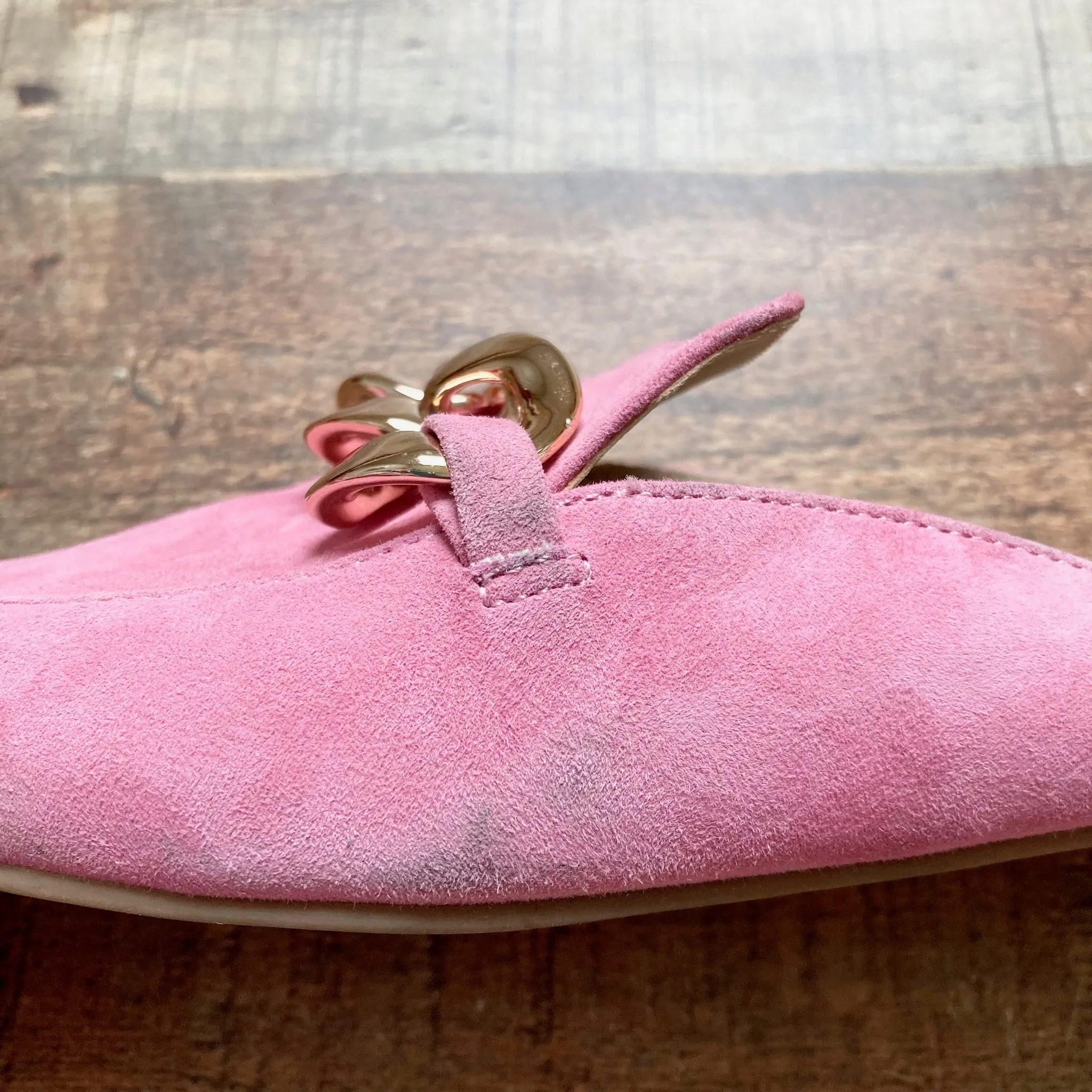 Steve Madden Pink Suede Chain Mules- Size 8.5 (see notes)