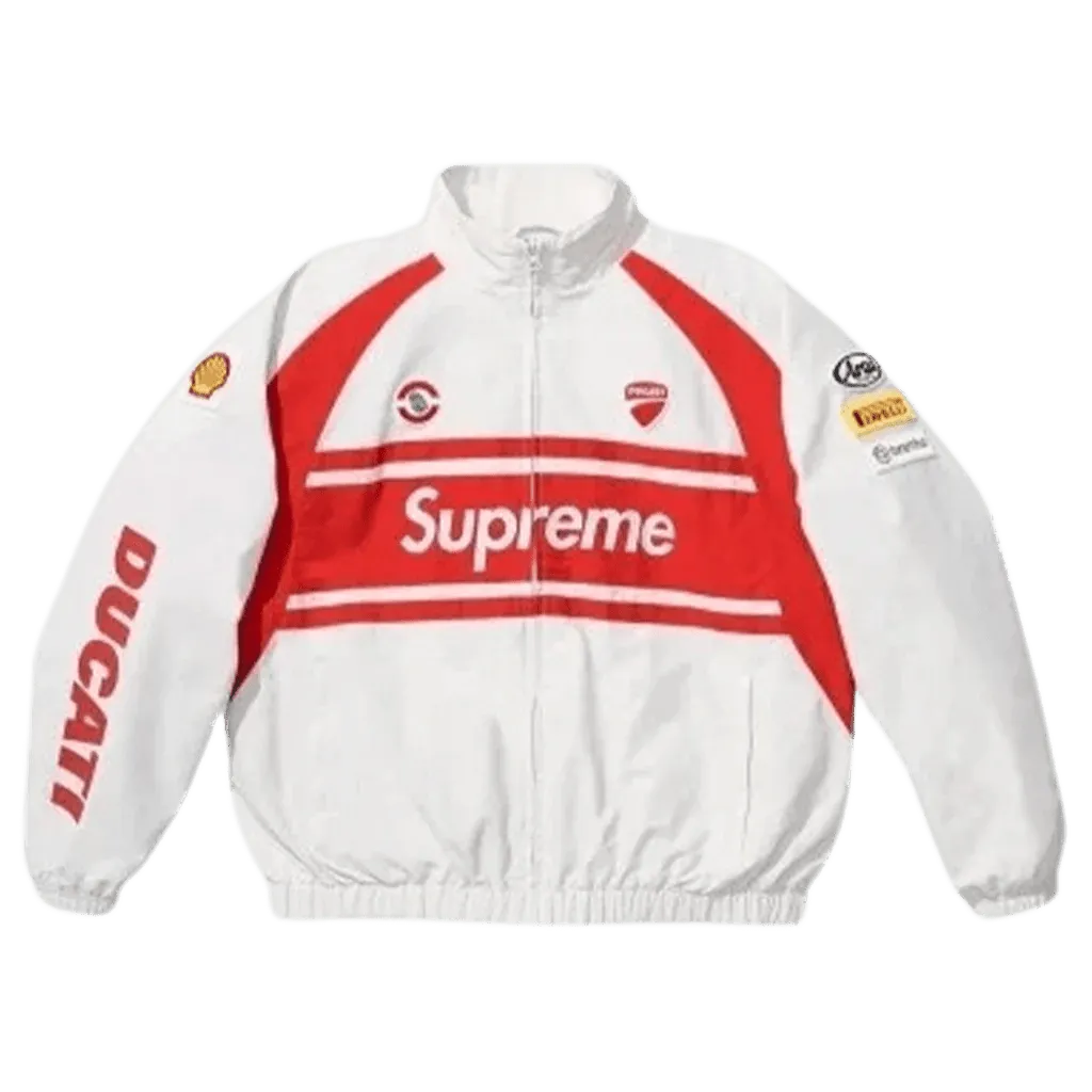 Supreme x Ducati Track Jacket 'White Red'