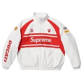 Supreme x Ducati Track Jacket 'White Red'