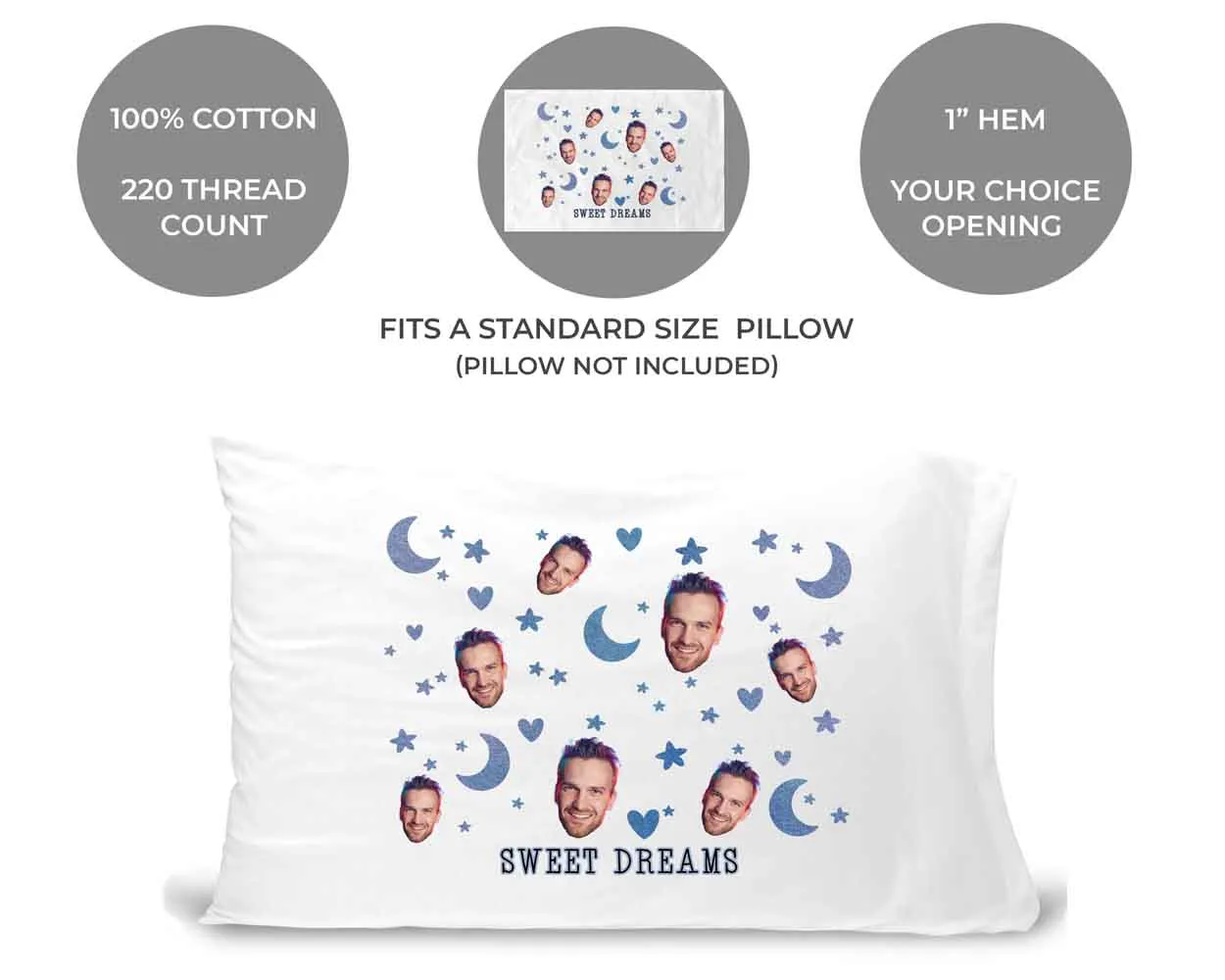 Sweet Dreams Personalized Pillowcase With Your Photo