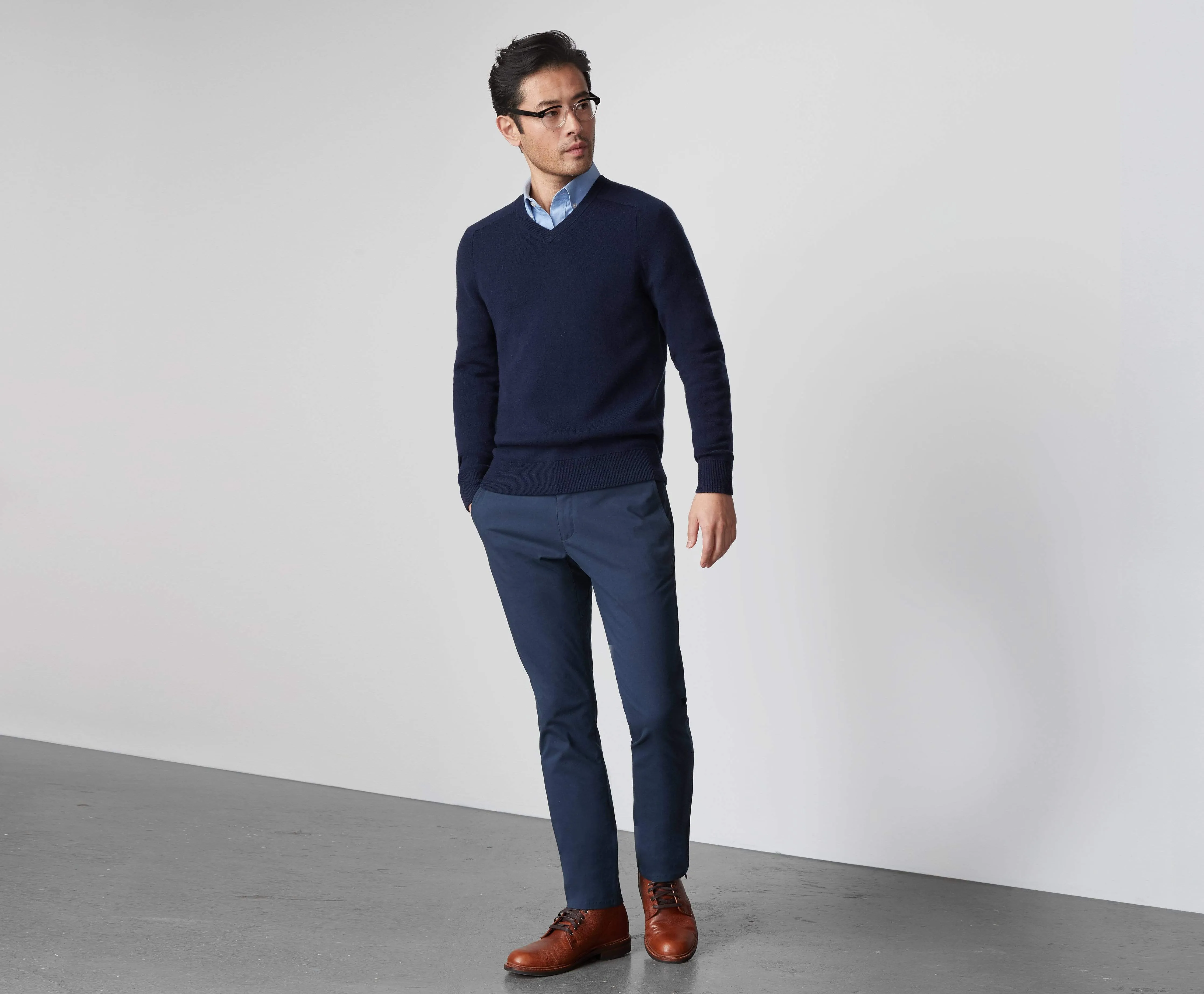 Tech Cashmere V-Neck Sweater