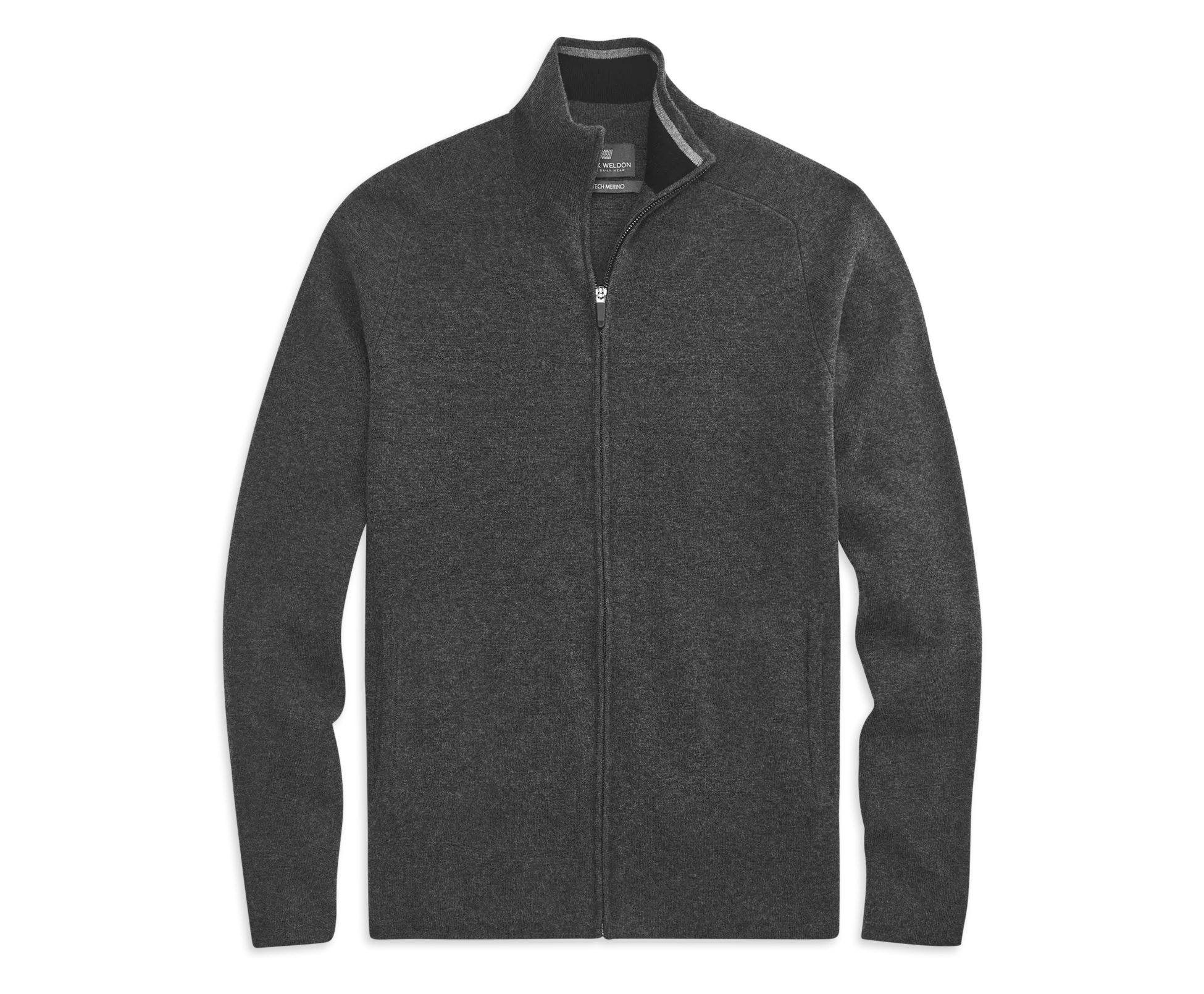 Tech Merino Full-Zip Sweater Charcoal Heather