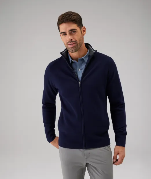 Tech Merino Full-Zip Sweater Charcoal Heather