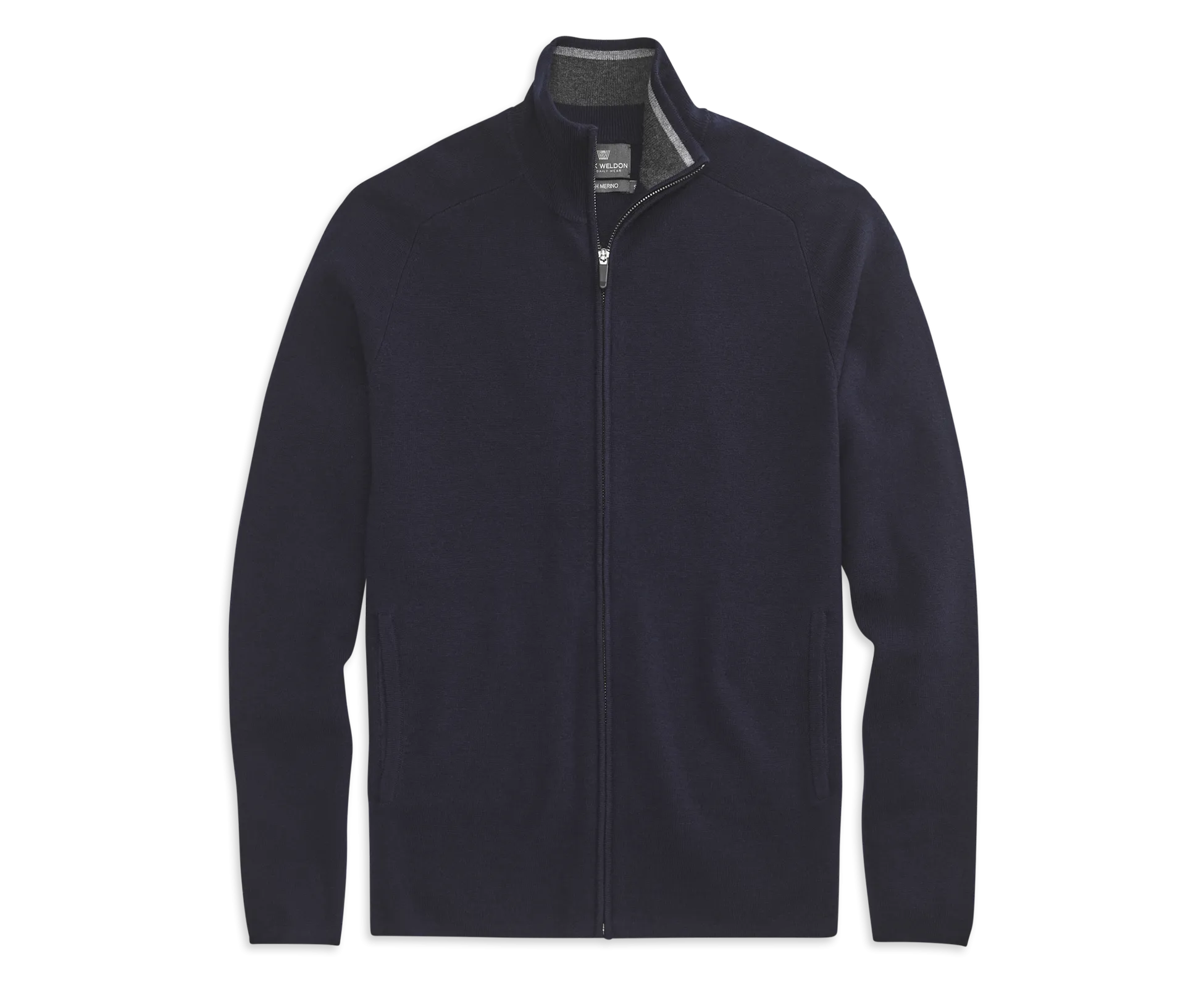 Tech Merino Full-Zip Sweater Total Eclipse Blue