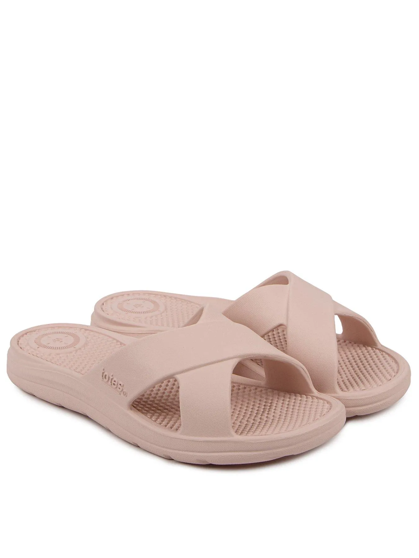 TOTES Solbounce Cross Slide Sandals - Evening Sand