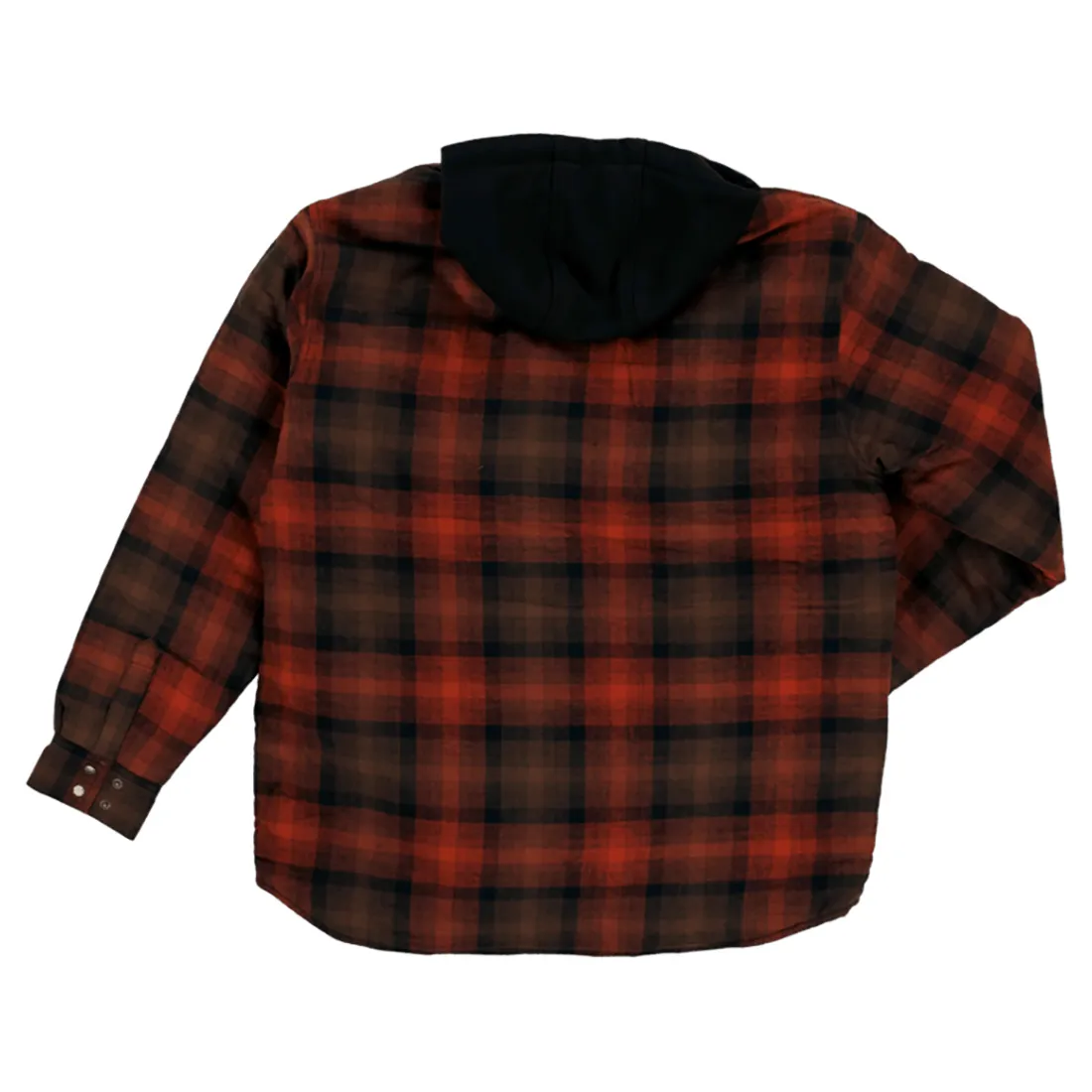 Tough Duck WS06 Quilt Lined Hooded Flannel Jac-Shirt - Red Black Plaid