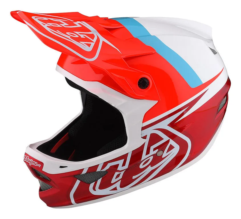 Troy Lee Designs D3 Fiberlite Full Face Helmet - Slant - Red