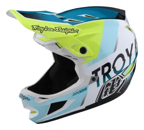 Troy Lee Designs D4 Composite Full Face Helmet - Qualifier - White-Green - 2022