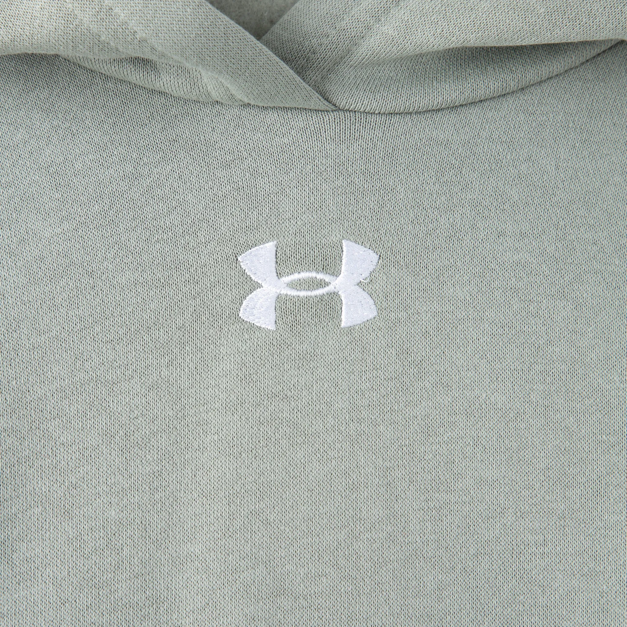 Under Armour Junior Girls' Rival Fleece Crop Pullover Hoodie / Grove Green