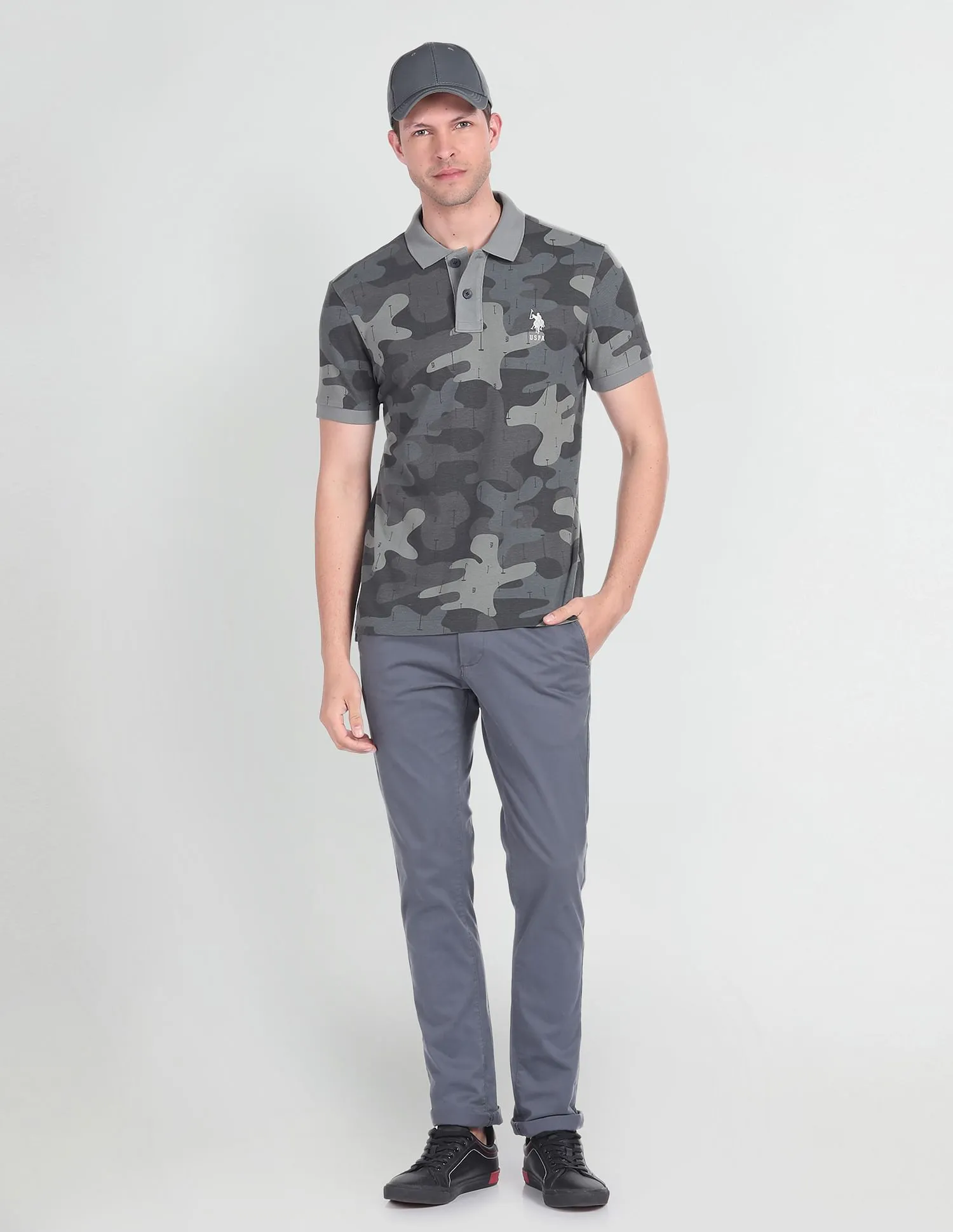 U.S. Polo Assn. Denim Co. Camouflage Print Cotton Polo Shirt