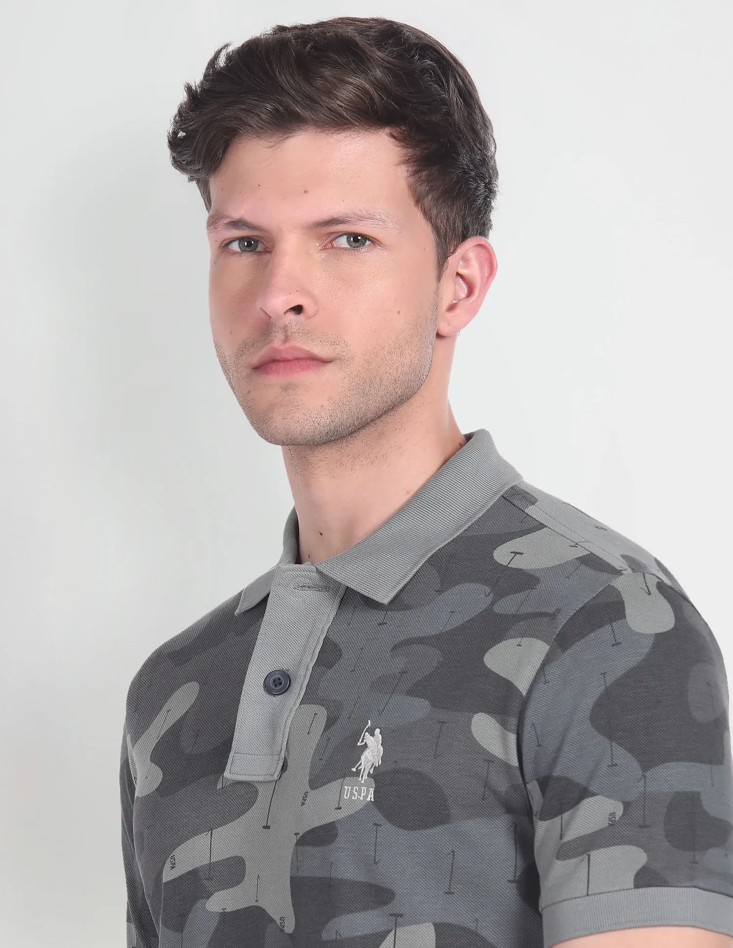 U.S. Polo Assn. Denim Co. Camouflage Print Cotton Polo Shirt