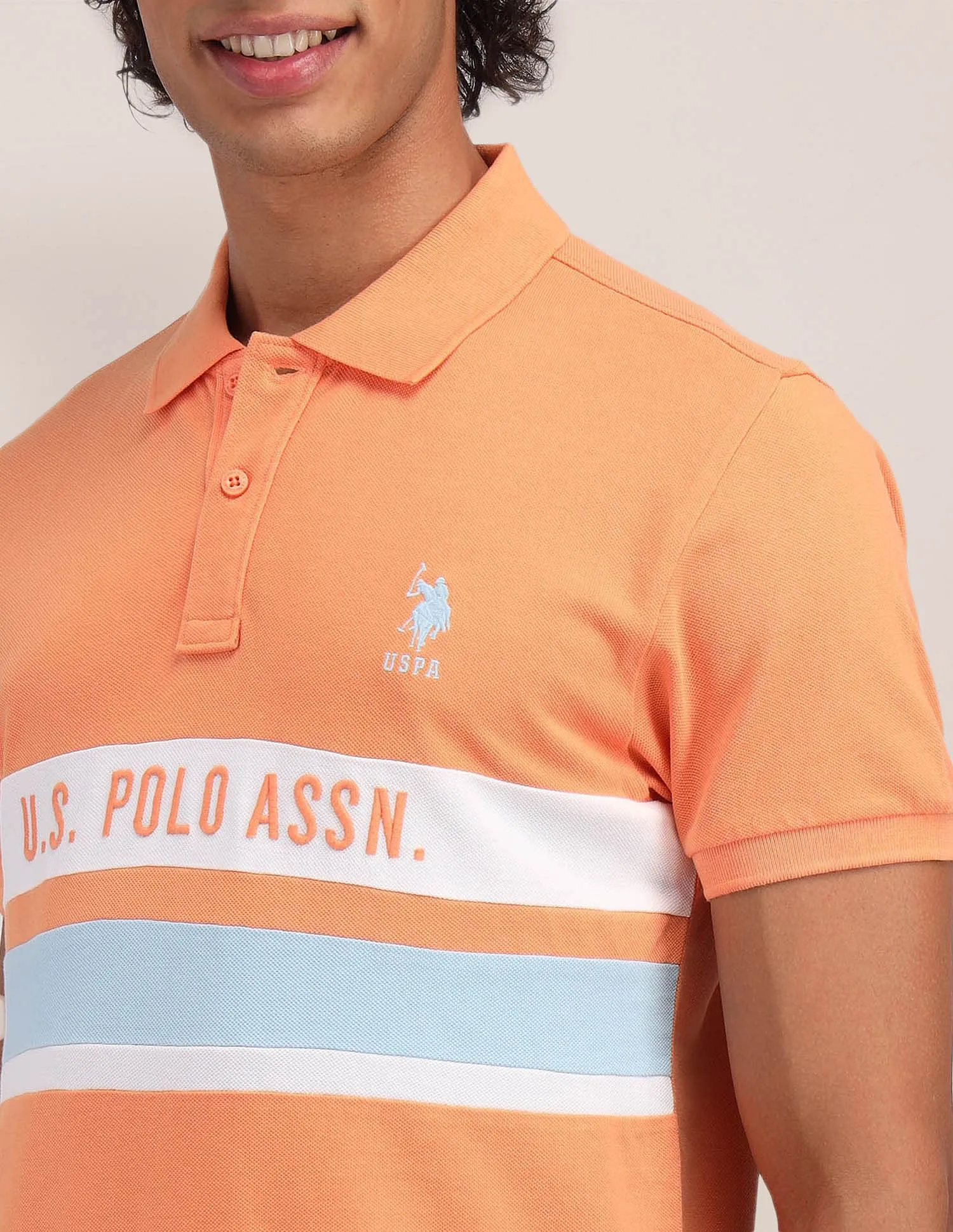 U.S. Polo Assn. Horizontal Striped Slim Fit Polo Shirt