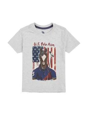 U.S. Polo Assn. Kids Boys Polo Horse Print Cotton T-Shirt