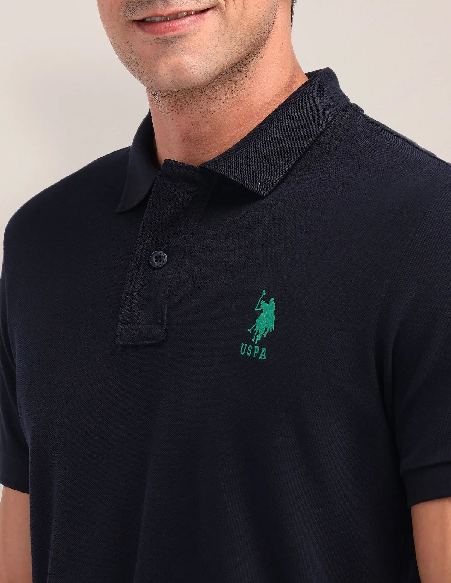 U.S. Polo Assn. Solid Cotton Slim Fit Polo Shirt