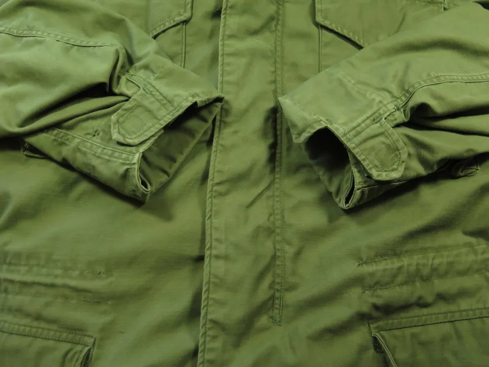 Vintage 70s Alpha Industries M-65 Field Jacket Mens M Long Vietnam USA Military