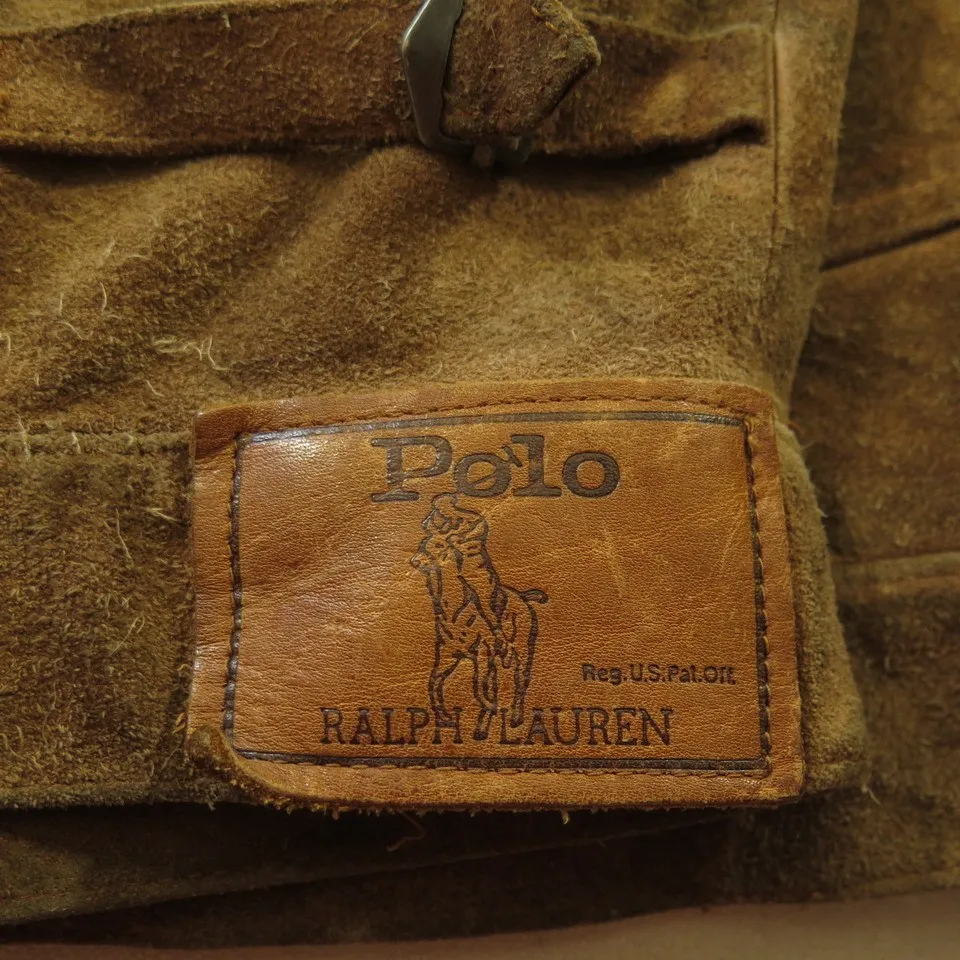 Vintage 90s Polo Ralph Lauren Mens Jacket XL Suede Brown Retro Style