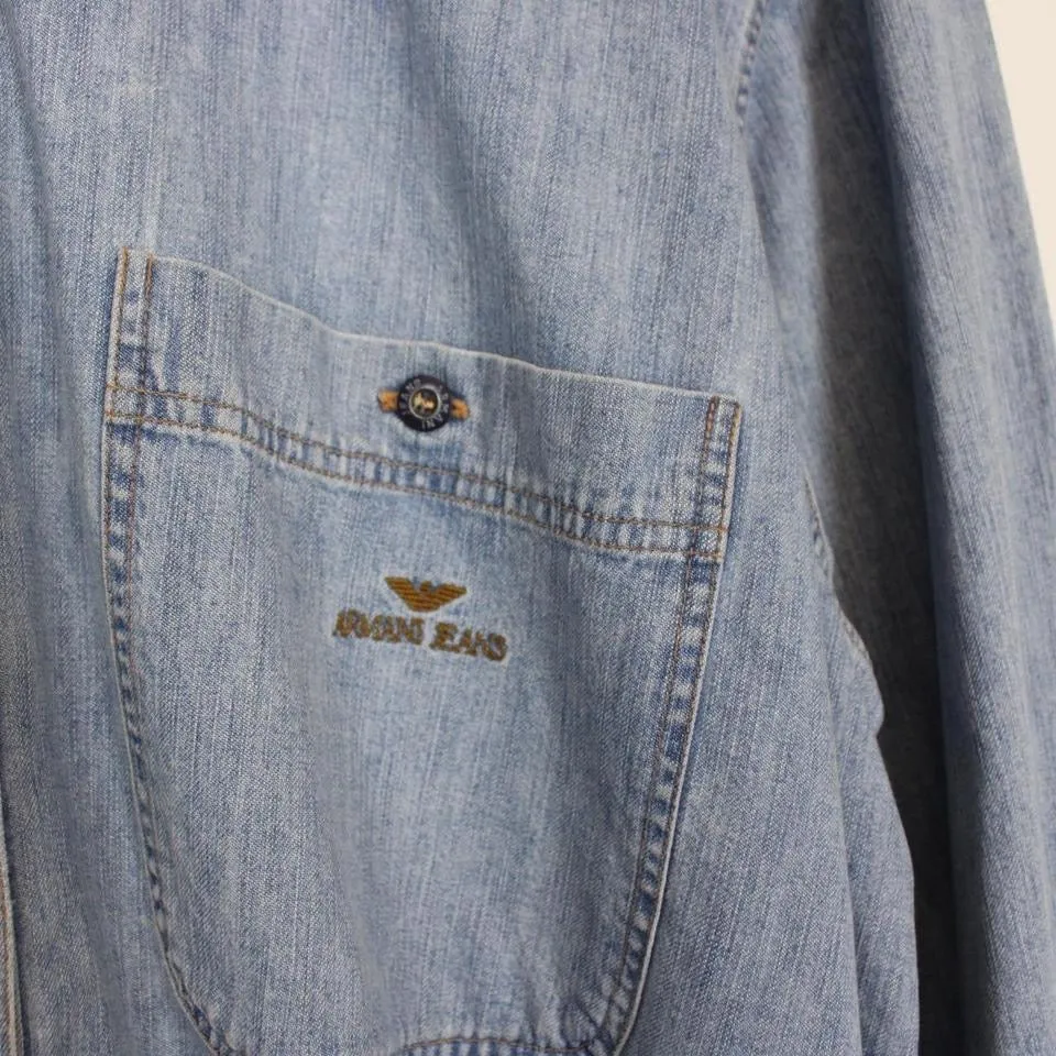 Vintage Armani Jeans Denim Shirt Large