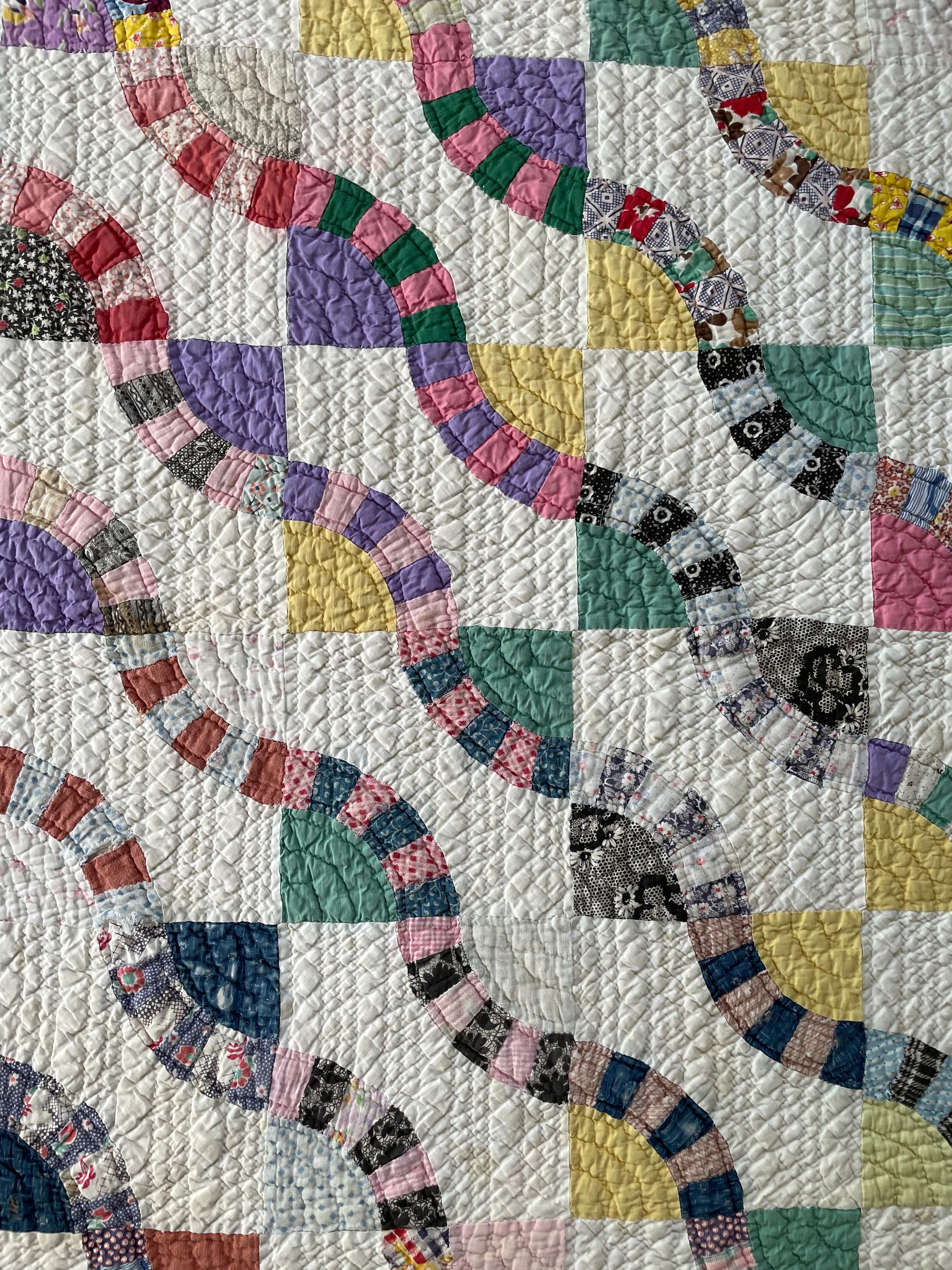 Vintage Snaketrail Patchwork Quilt