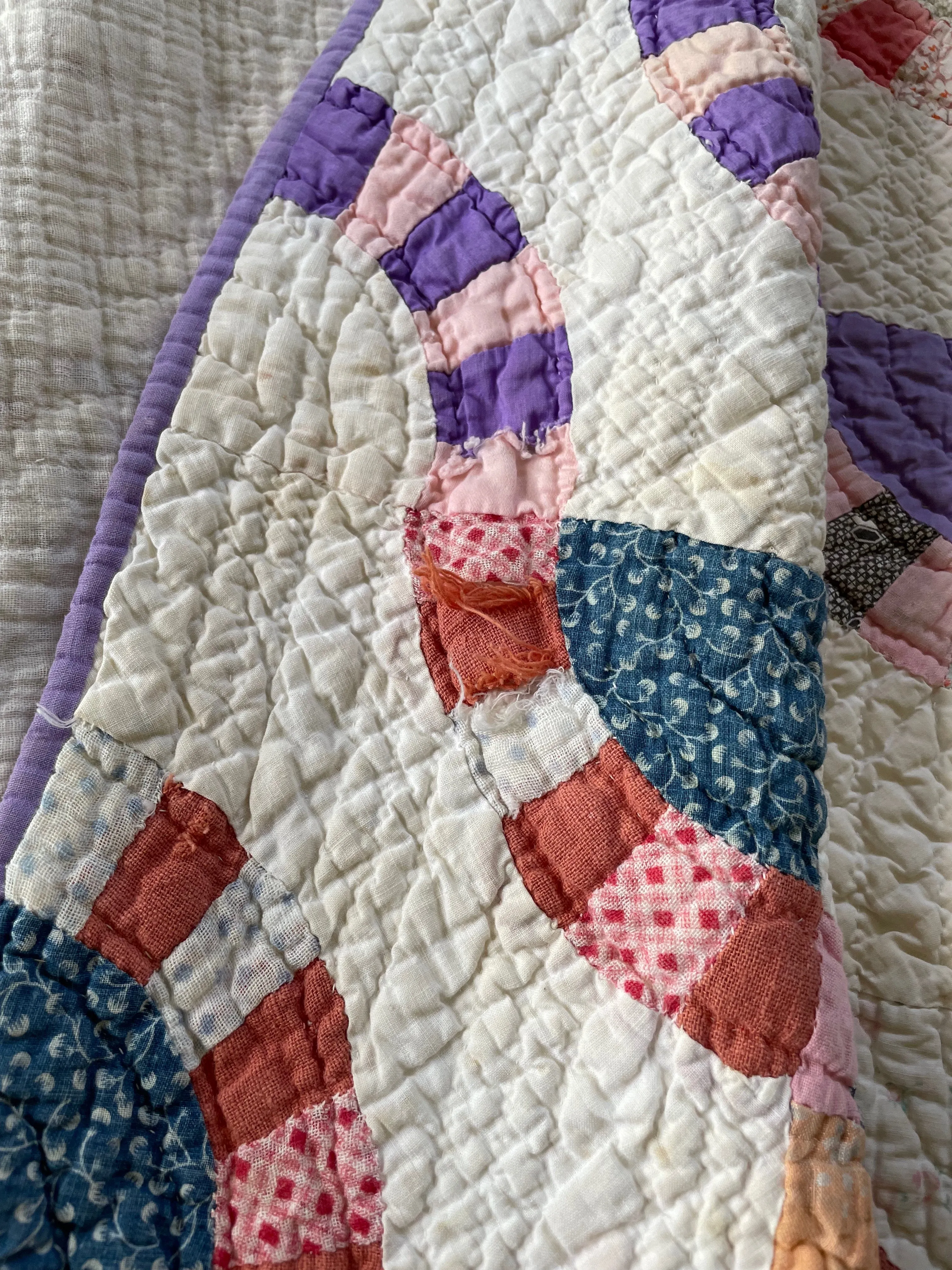 Vintage Snaketrail Patchwork Quilt