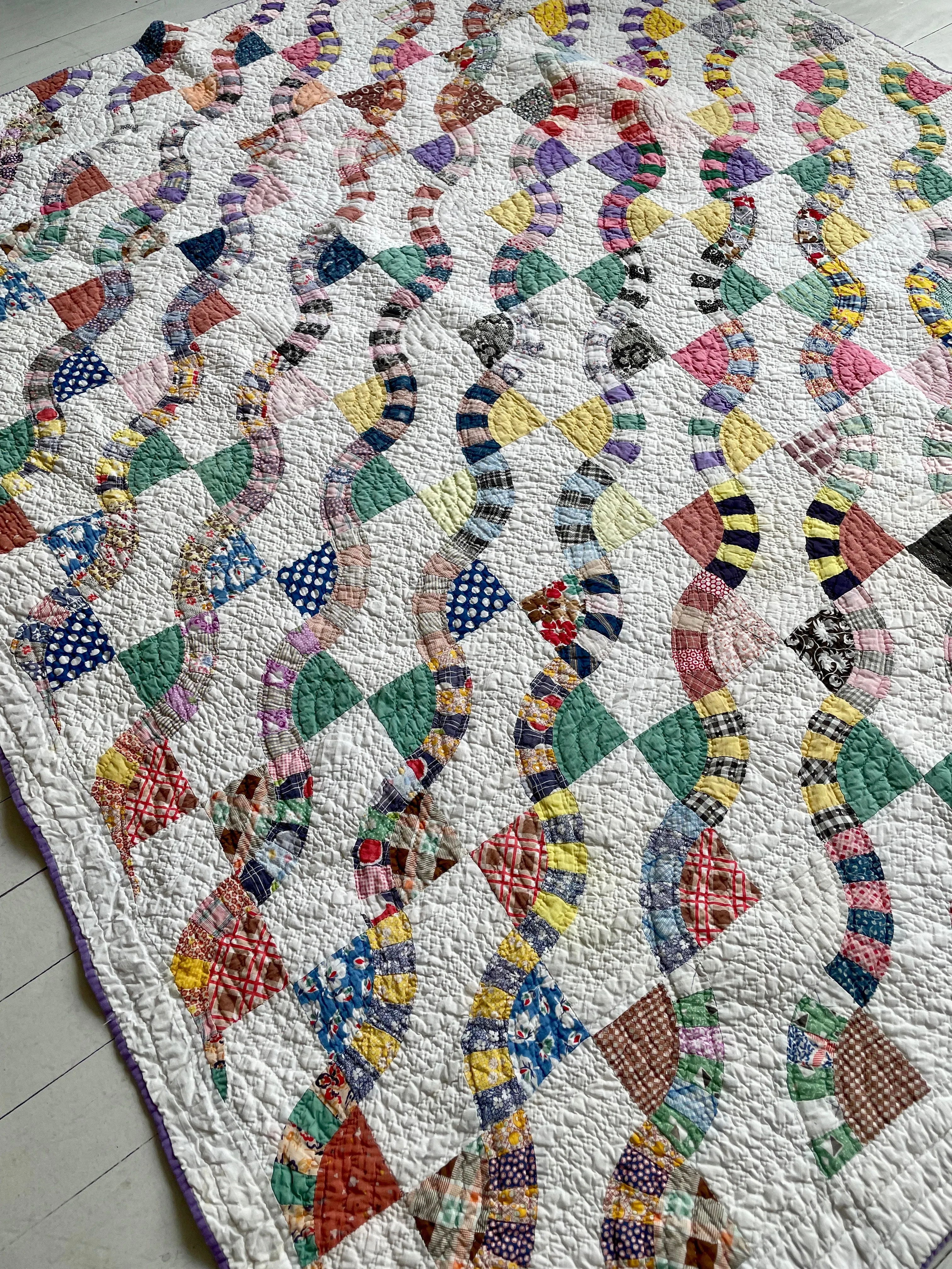 Vintage Snaketrail Patchwork Quilt