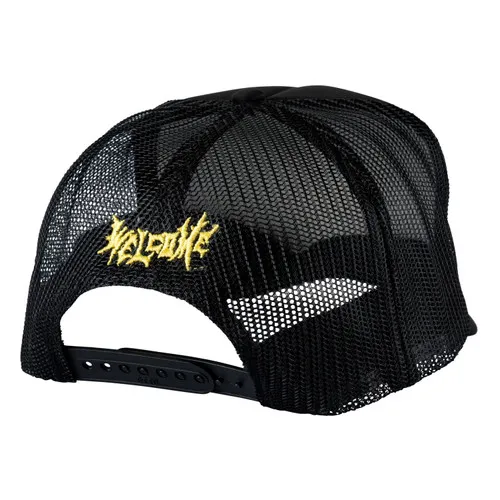 Welcome Skateboards x Beetlejuice Three Times Trucker Snapback Hat Black