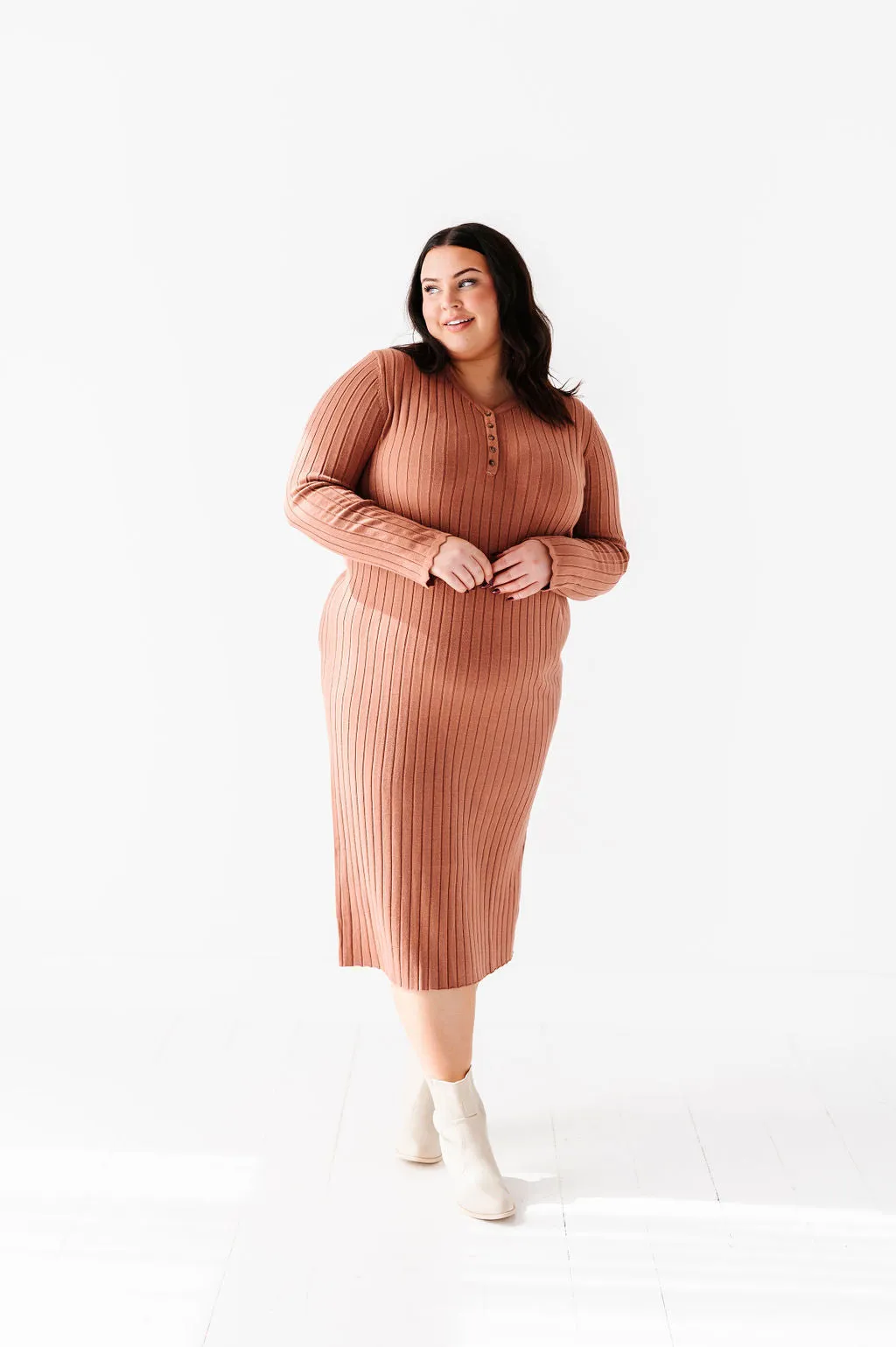 Willow Sweater Dress in Adobe