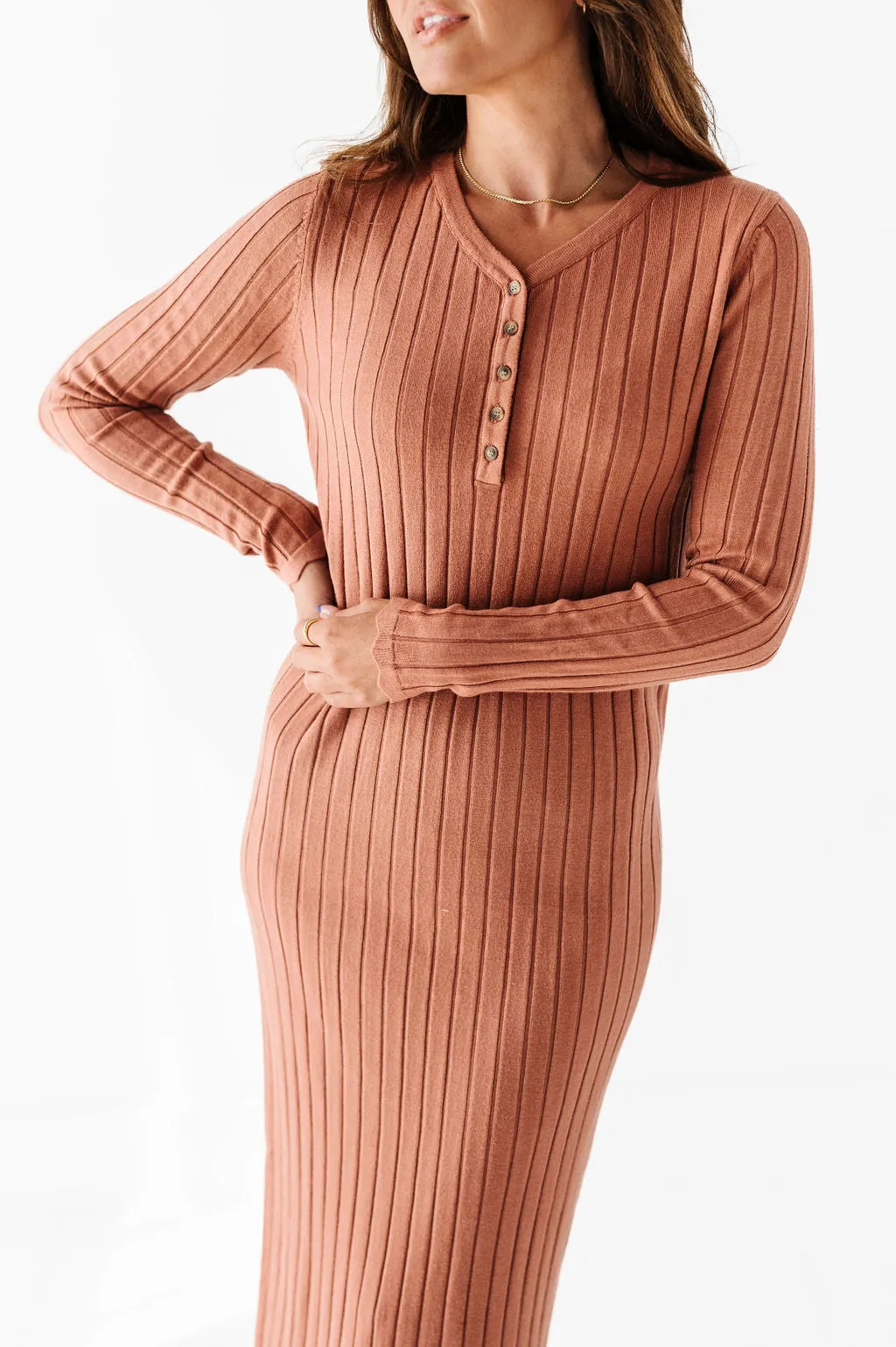 Willow Sweater Dress in Adobe