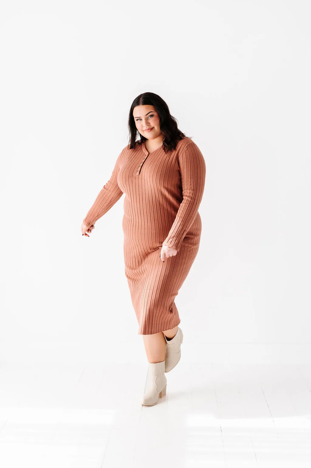 Willow Sweater Dress in Adobe