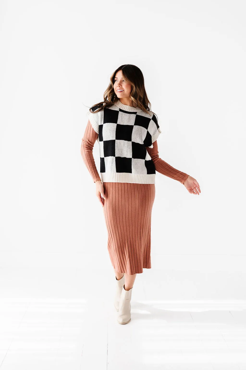 Willow Sweater Dress in Adobe