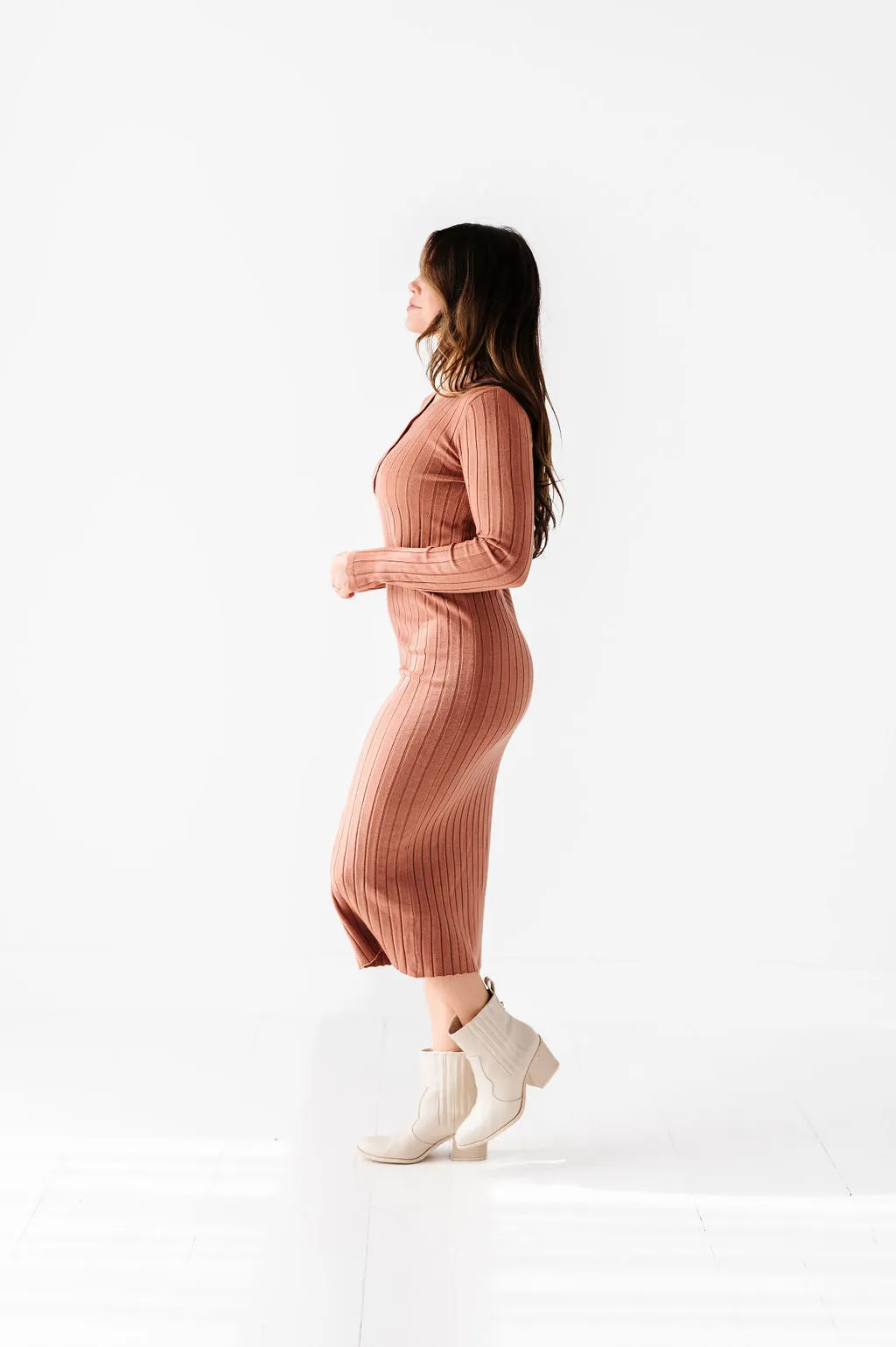 Willow Sweater Dress in Adobe