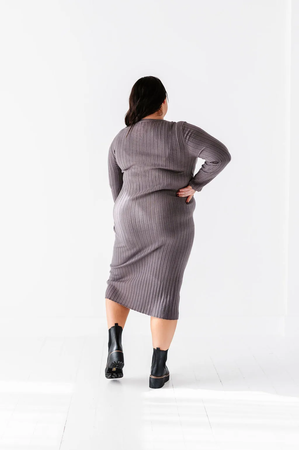 Willow Sweater Dress in Charcoal