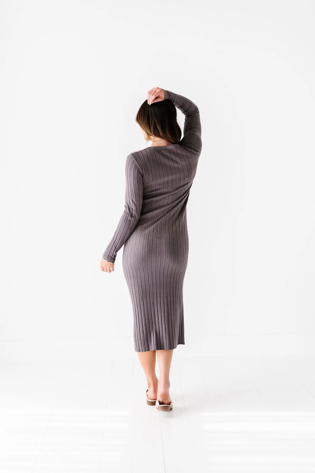 Willow Sweater Dress in Charcoal