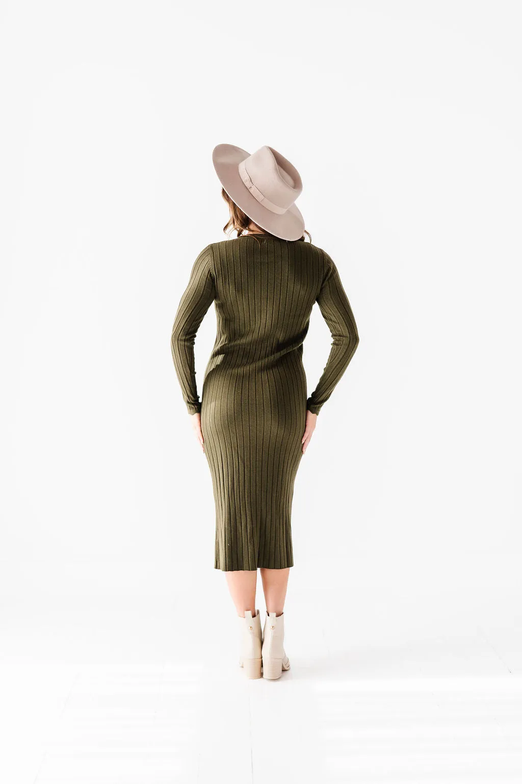 Willow Sweater Dress in Olive - Size X-Large & 1X Left