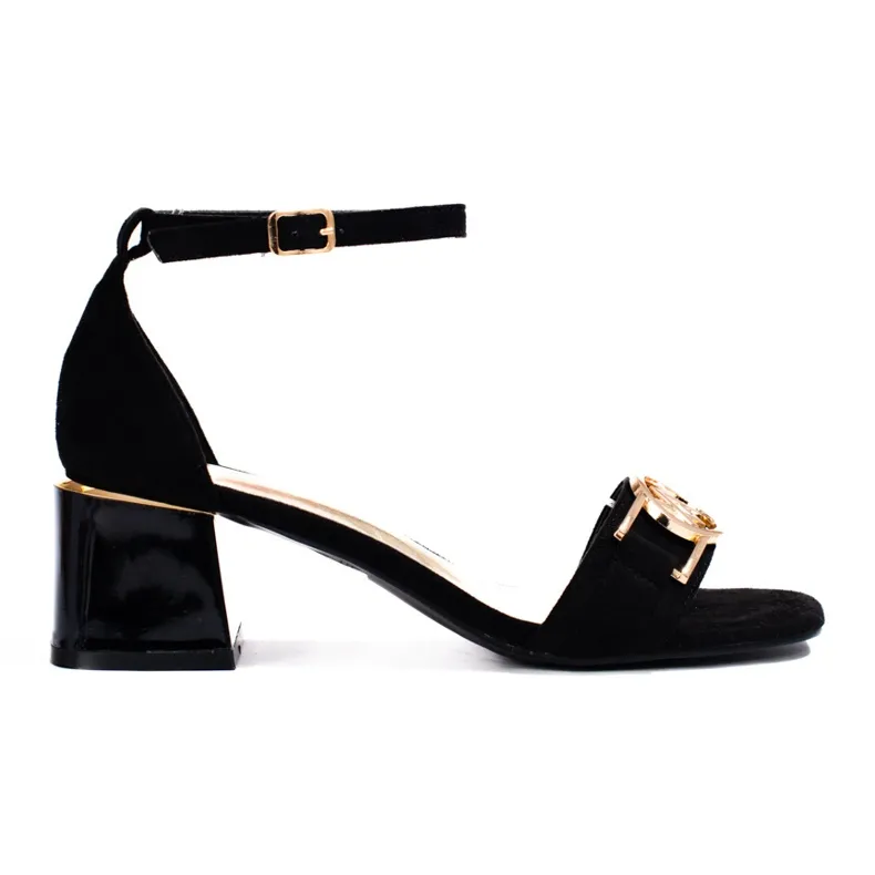 Women's black Shelovet block sandals