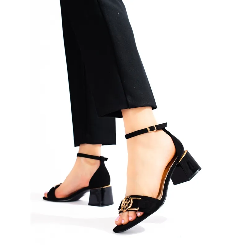 Women's black Shelovet block sandals